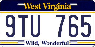 WV license plate 9TU765