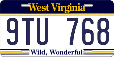 WV license plate 9TU768