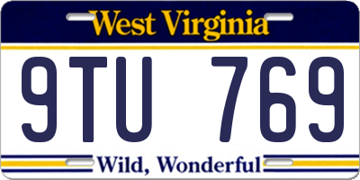 WV license plate 9TU769
