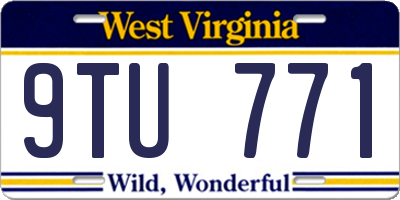 WV license plate 9TU771