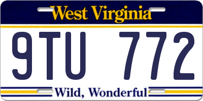 WV license plate 9TU772