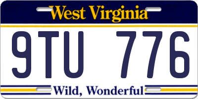 WV license plate 9TU776
