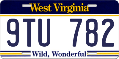 WV license plate 9TU782