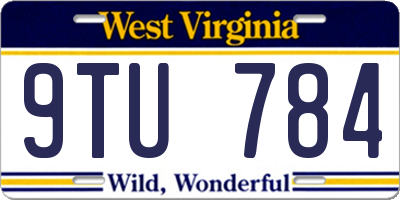 WV license plate 9TU784