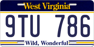 WV license plate 9TU786