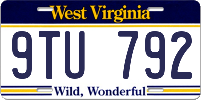 WV license plate 9TU792