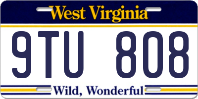 WV license plate 9TU808