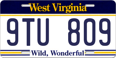 WV license plate 9TU809