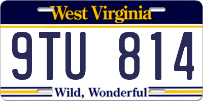 WV license plate 9TU814