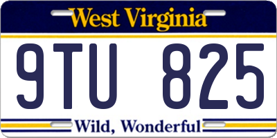 WV license plate 9TU825