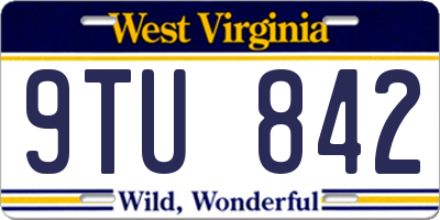 WV license plate 9TU842