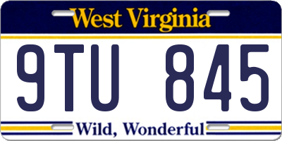 WV license plate 9TU845
