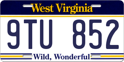 WV license plate 9TU852