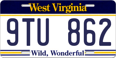 WV license plate 9TU862