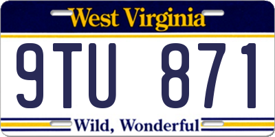 WV license plate 9TU871