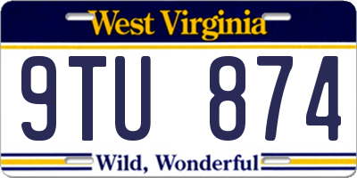 WV license plate 9TU874