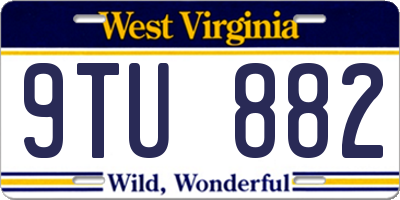 WV license plate 9TU882
