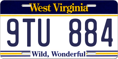 WV license plate 9TU884