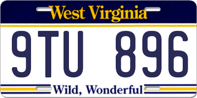 WV license plate 9TU896