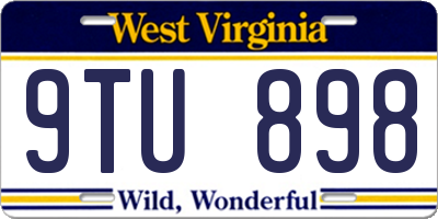 WV license plate 9TU898