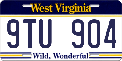 WV license plate 9TU904