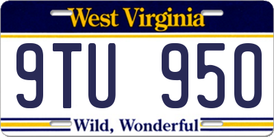 WV license plate 9TU950