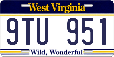 WV license plate 9TU951