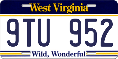 WV license plate 9TU952
