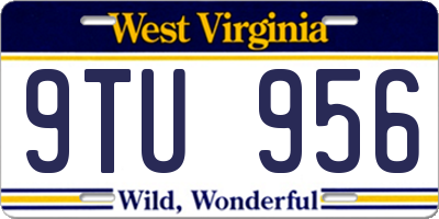 WV license plate 9TU956