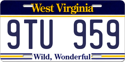 WV license plate 9TU959