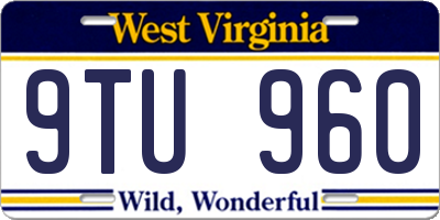 WV license plate 9TU960