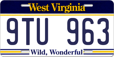 WV license plate 9TU963