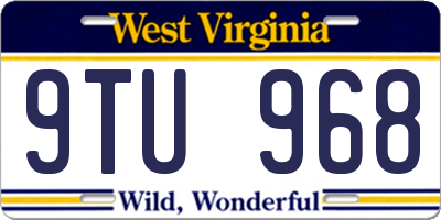 WV license plate 9TU968
