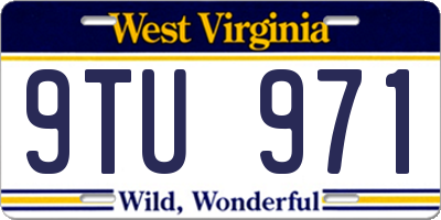 WV license plate 9TU971