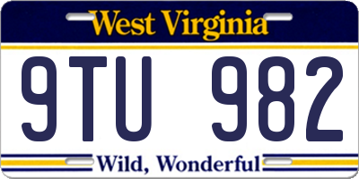 WV license plate 9TU982