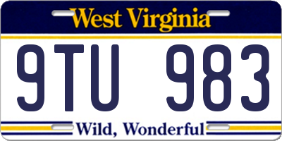 WV license plate 9TU983