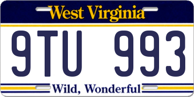 WV license plate 9TU993