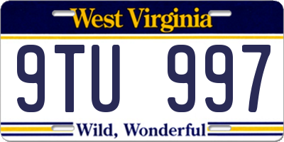 WV license plate 9TU997