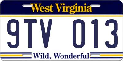 WV license plate 9TV013