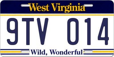 WV license plate 9TV014