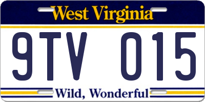 WV license plate 9TV015