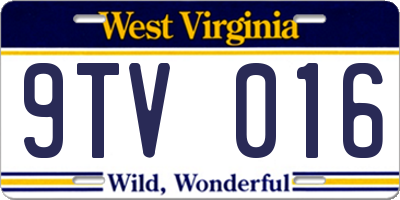 WV license plate 9TV016