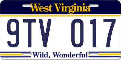 WV license plate 9TV017