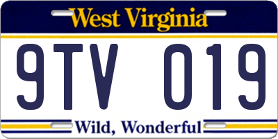 WV license plate 9TV019