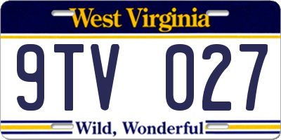 WV license plate 9TV027