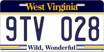 WV license plate 9TV028