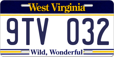 WV license plate 9TV032
