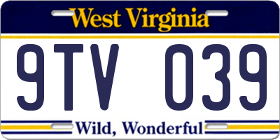 WV license plate 9TV039
