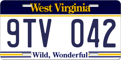 WV license plate 9TV042