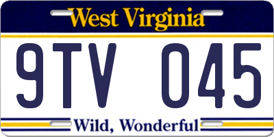 WV license plate 9TV045